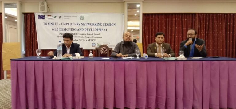 Trainees – Employers Networking Session Web Designing and Development 24th September, 2021 – Hotel Regent Plaza, Karachi.